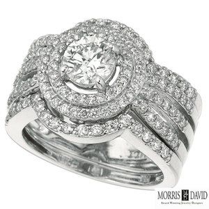 3PC DIAMOND RING 14K WHITE GOLD (1.74 CTW)
